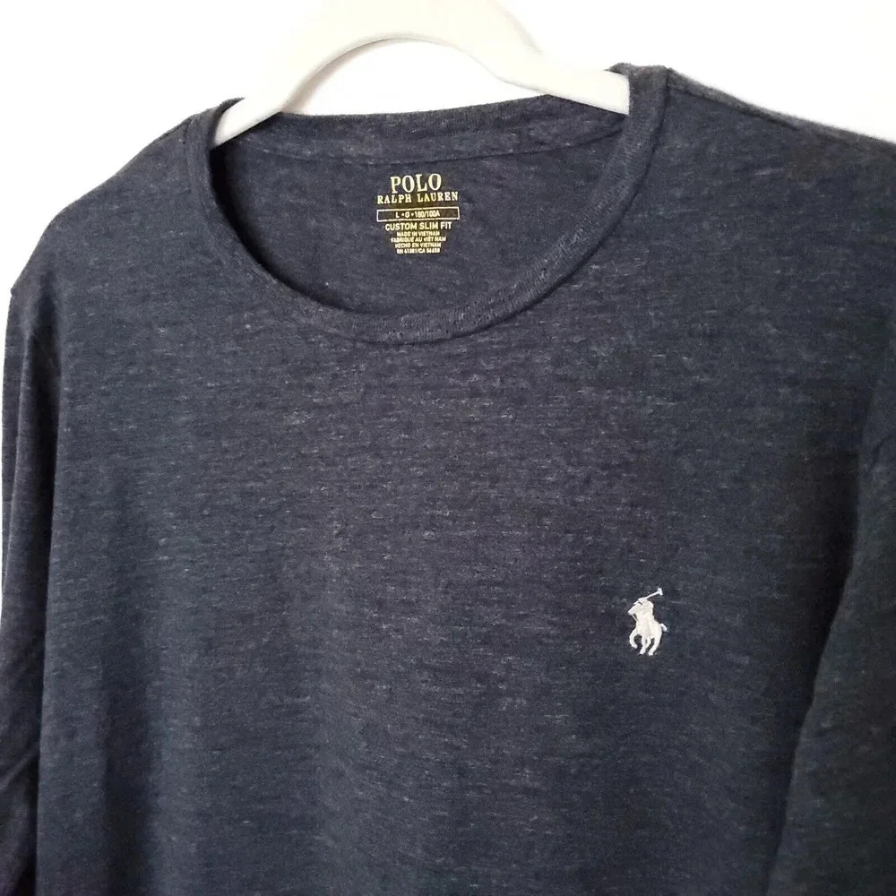 Polo Ralph Lauren Sweatshirt Men's Large Gray Custom Slim Fit Long Sleeve Phony - Picture 4 of 12